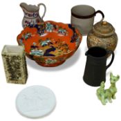 A group of mixed ceramics to include a Mason’s ironstone bowl, Davenport white stoneware mug, Wedgwo