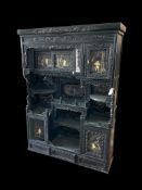 A Japanese Meiji period ebonised cabinet, width 110cm, depth 32cm, height 150cm CITES Submission ref
