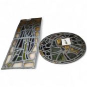 Max Parsons (1915-1998), Leaded stained glass panels, roundel of the virgin child and a full length