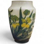 A Continental cameo glass vase in the manner of Gallé, 27cm