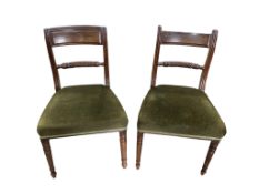 A set of four Regency style mahogany dining chairs, a.f.