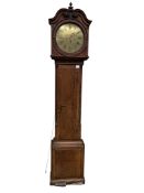 A George III oak eight day longcase clock, the circular brass dial marked Whitehurst, Derby,