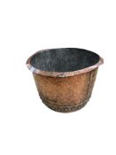 A Victorian copper copper, diameter 58cm, height 40cm