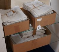 A collection of four sets of ten monogrammed French linen napkins and a similar set of twelve