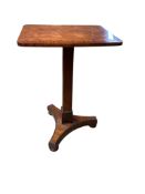 An early Victorian parquetry topped wine table, width 48cm, depth 37cm, height 70cm