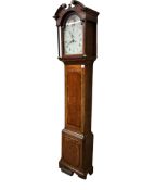 An early 19th century mahogany banded oak eight day longcase clock, marked J Verow, Hinkley,