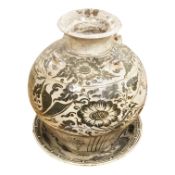 A Thai underglaze black large jar and a similar Dragon bowl