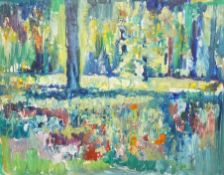 James Isherwood (1917-1989), woodland scene, unsigned, oil on board, unframed, 35 x 45cmProvenance -