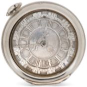 A George II silver pair cased keywind verge pocket watch by James Gibb of Stockton, (a.f.), with