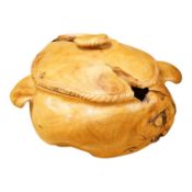 Pierre Decorse (b.1953), a large naturalistically modelled lidded jar with twin handles,