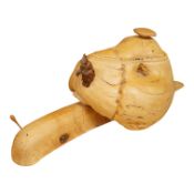 Pierre Decorse (b.1953), a naturalistically modelled wooden sculpture depicting a figure riding a