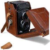 A mid 20th century German Franke & Heidecke Rolleiflex twin lens reflex camera in its original