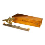 A German brass alidade by F. Sartorius, Göttingen, number 1755, 58.5cm wide, contained within a