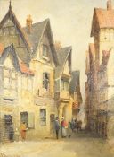 Charles P. Pill (early 20th century), street scene, signed, oil on board, 20 x 15cm