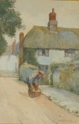 Adam Edwin Proctor (1864-1913), ‘A Devon Cottage’, signed and dated '08, watercolour, 26 x 17cm