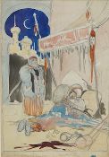 René Bull (1872-1942), 'Til I Wake', unsigned, pencil and watercolour illustration, 35 x 24cm