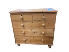 A Victorian pine chest of drawers, width 102cm, depth 51cm, height 96cm