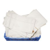 Two matching linen hand monogrammed sheets, one 216cm x 330cms, the other 212cm x 340 cms,