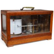 A late 19th century mahogany cased barograph by Wilson, Warden & Co. Ltd., London, No.4839/45,
