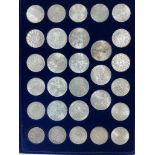 Austrian coins,eleven silver 50 shillings, 1959-79, EF or better, seventeen silver 25 shillings,