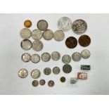 British silver coins, George II to George VI, includingflorins - 1914 x 2, 1916, 1924, VF, 1936,