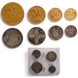 British gold and silver coin set, George V, 1911, proof twelve coin set,comprising gold five pounds,