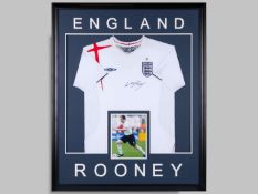 Wayne Rooney an autographed replica England shirt