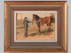 Small horse racing oil painting by Thomas John Coates.