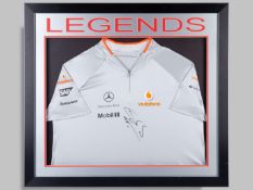 Jenson Button autographed McLaren Mercedes polo shirt