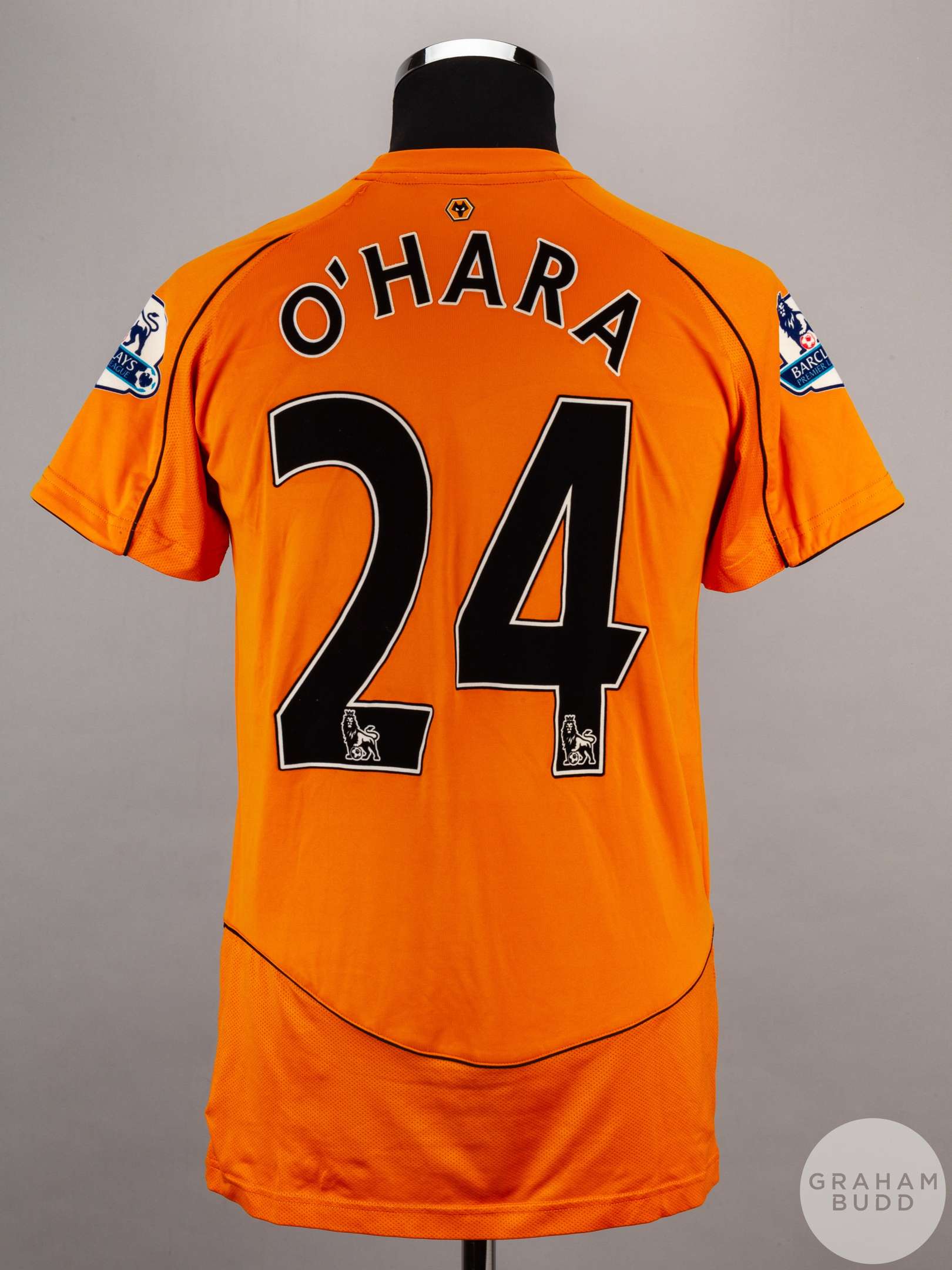 Jamie O'Hara old gold No.24 Wolverhampton Wanderers short-sleeved shirt,&nbsp;2011-12 - Image 2 of 5