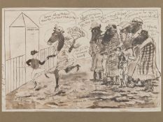 Major Godfrey Douglas Giles, horse racing caricature.