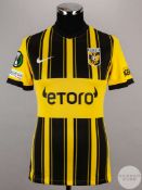 Patrick Vroegh yellow and black No.36 Vitesse Arnhem short-sleeved shirt, 2021-22