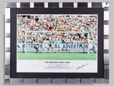Pele and Gordon Banks The Greatest Save autographed print