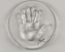 Bernie Eccleston Signed Crystal Caviar Handprint