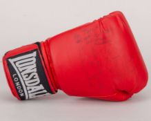 Boxing glove multi-signed by three British champions