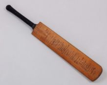England v. Australia Trent Bridge, 1938 autographed cricket bat&nbsp;