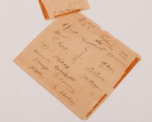 A rare set of England autographs from the 1911-12 Ashes Tour of Australia