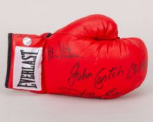 Boxing glove multi-signed by four British champions