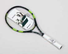 Rafael Nadal autographed green, black and white Babolat Wimbledon 27 racket