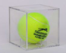 Martina Navratilova autographed yellow Slazenger Wimbledon Ultra Vis tennis ball