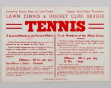 Bruges Lawn Tennis and Hockey Club allied forces tennis poster