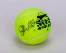 John McEnroe autographed yellow Slazenger Wimbledon 4 tennis ball