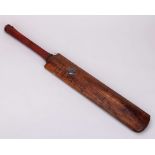 Autographed cricket bat from a Jockeys v Athletes match at The Oval in 1904