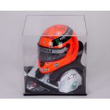 Michael Schumacher 2011 Mercedes GP Signed Used Mercedes Visor with Unofficial Replica Helmet