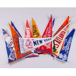 Collection of American Sport pennants, Topps trading cards and autographed baseballs