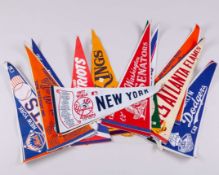 Collection of American Sport pennants, Topps trading cards and autographed baseballs