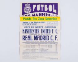 Original advertisement poster for the Real Madrid v Manchester United, poster&nbsp;