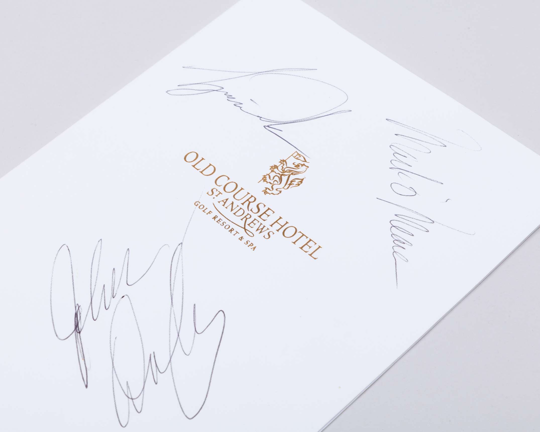 Tiger Woods, John Daly and Mark O'Meara autographed The Alfred Dunhill Cup menu, 1998 - Image 2 of 4