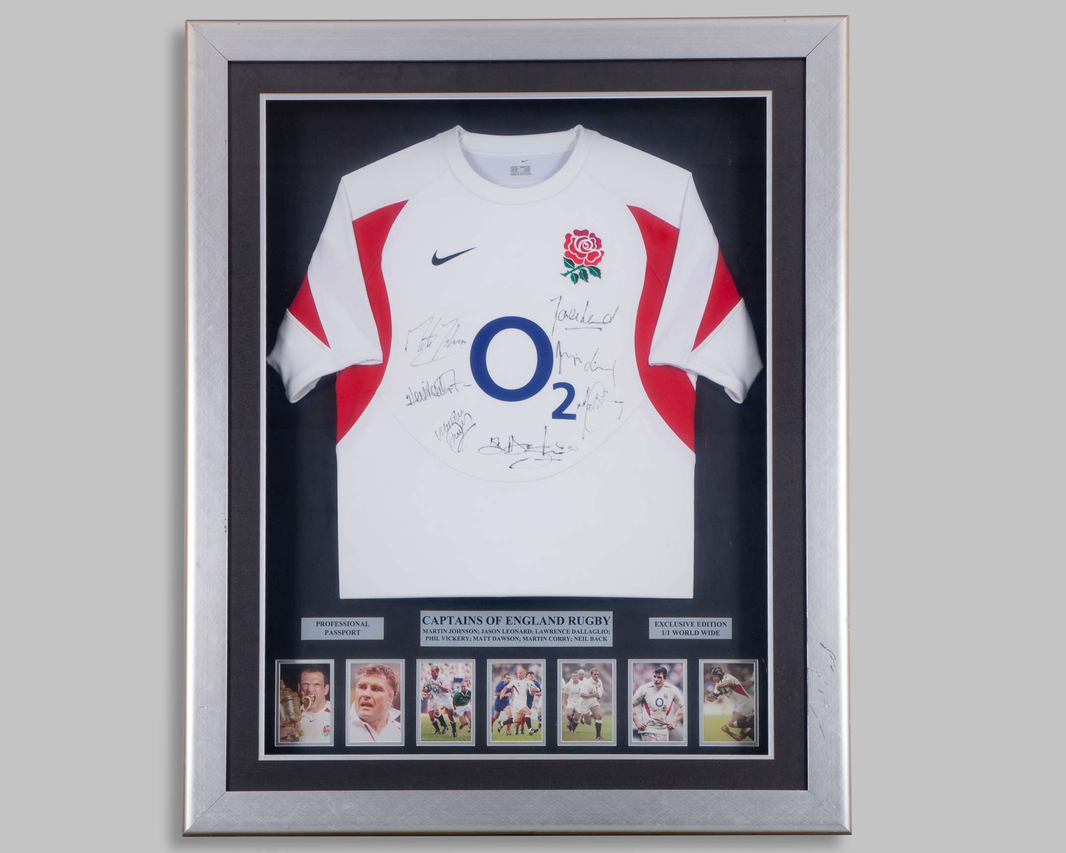 A Captains of England autographed rugby shirt