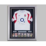 A Captains of England autographed rugby shirt